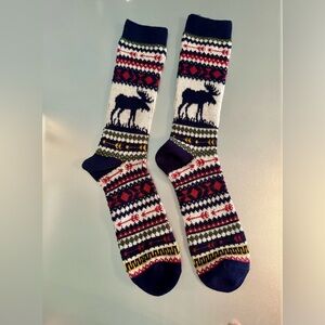 Kiel James Patrick Navy Moose Socks-New